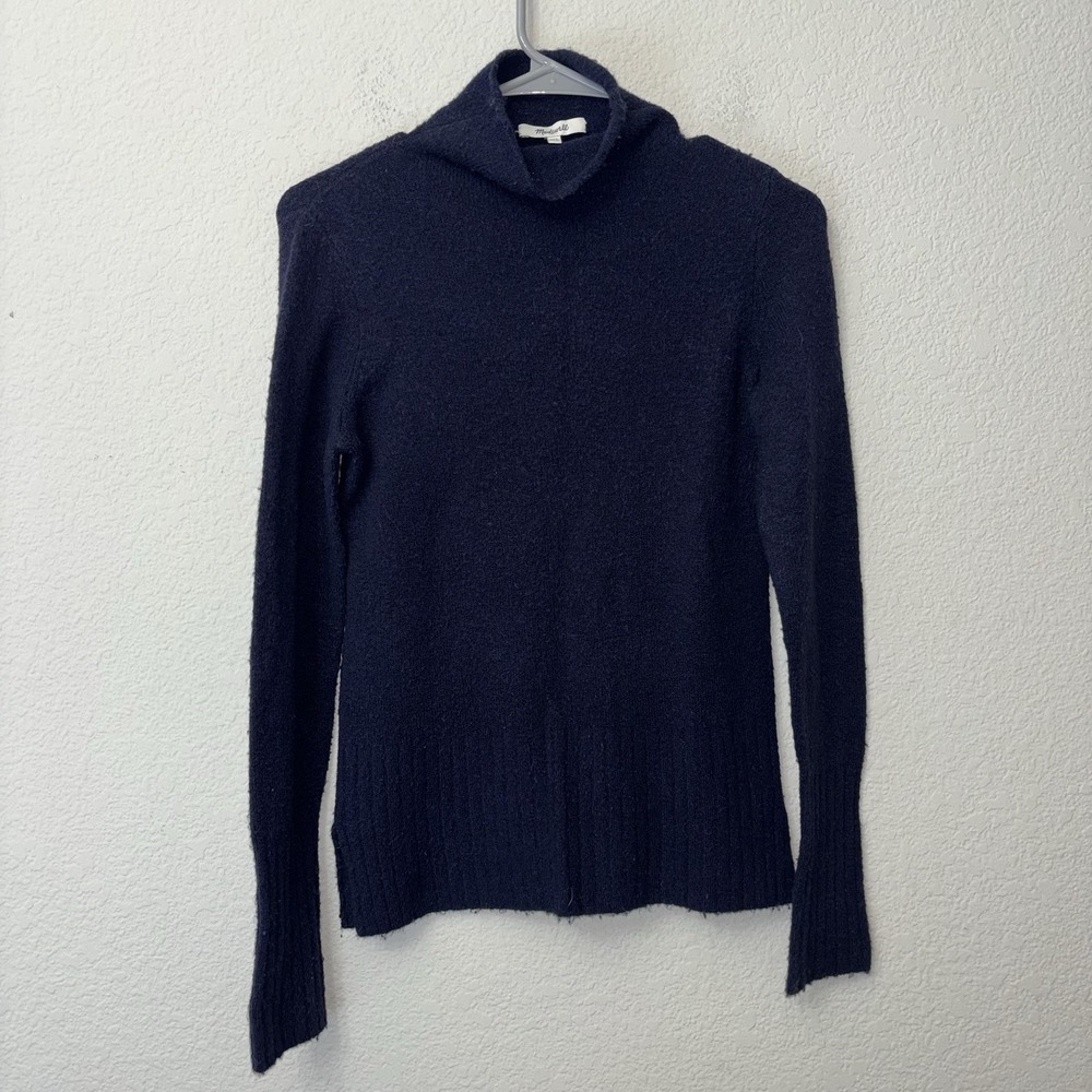 Madewell Merino Wool Aplaca Blend Blue Turtle Neck Pullover Sweater Size 2XS XXS